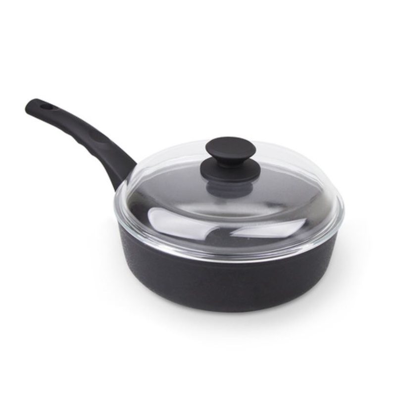 Deep fry pan with Dom lid with frosted coating 28cm