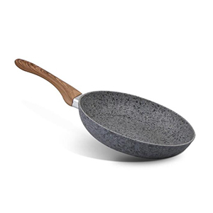 STEINFURT 20cm fry pan grey granite coating with soft touch handle in wooden