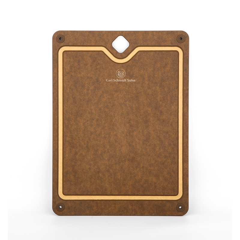 Leuna Cutting board with juice groove and silicon rubber Double color 37 x 27.5 x 0.9cm