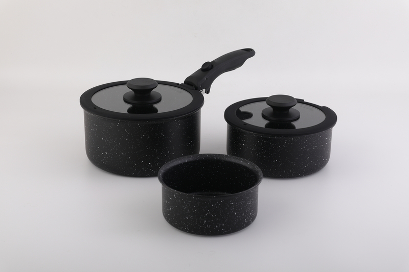 可拆手柄奶鍋6件套(黑色撒白點)